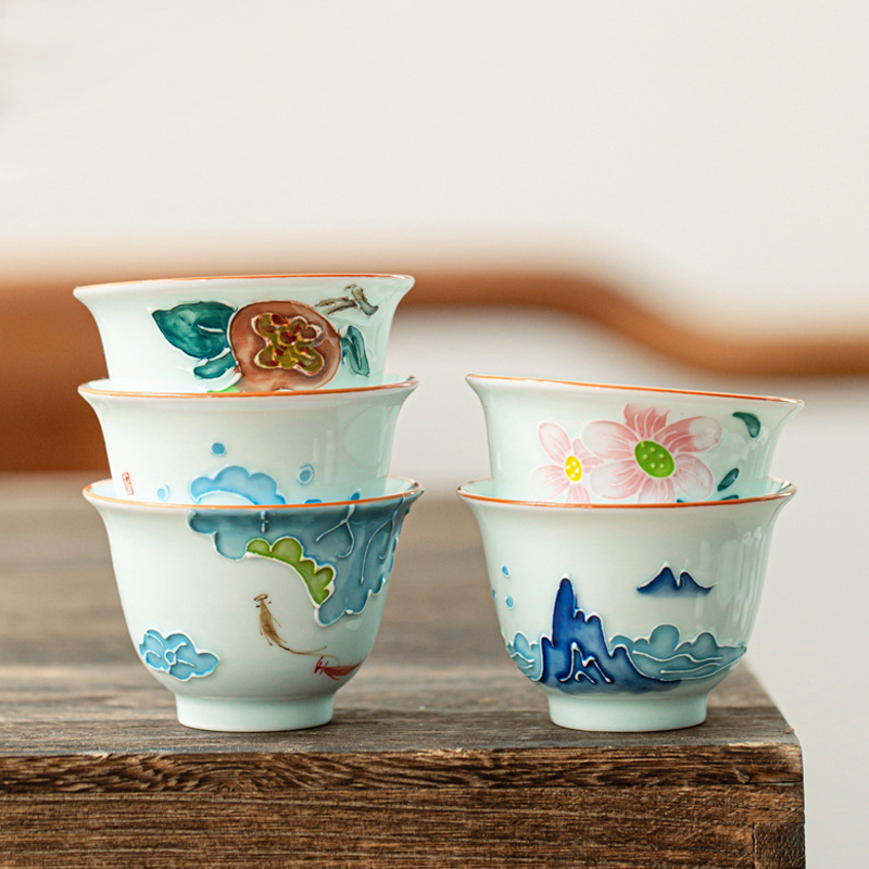 Celadon Ceramic Cup - Tay Kung Fu Trà Hộ Gia