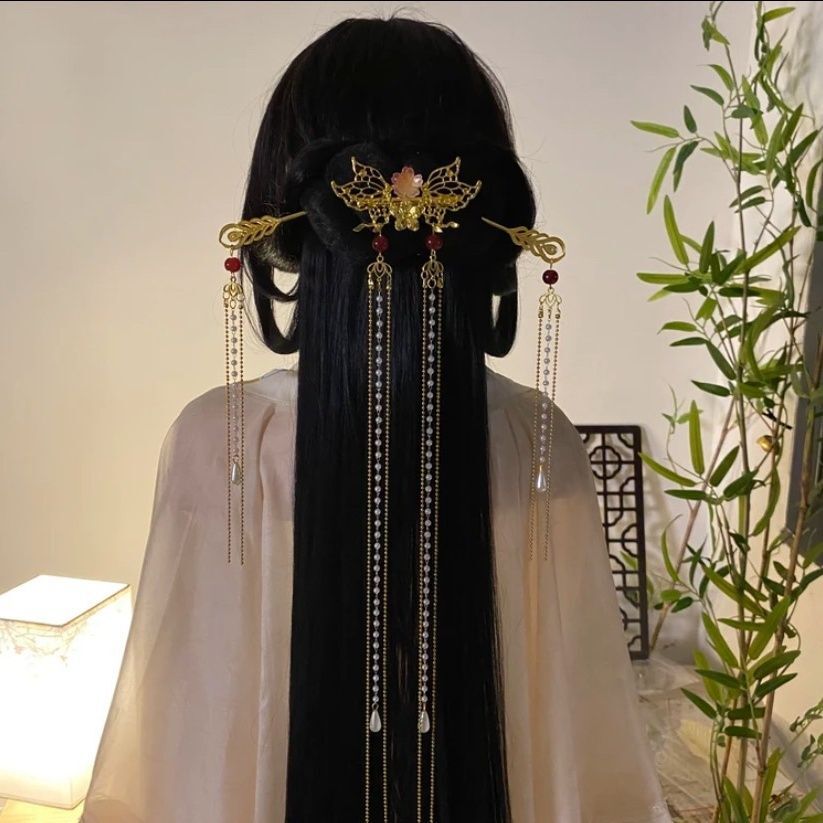 Hanbok Hair Pin - Tassel Pressed Hanfu Ancient Style Hair