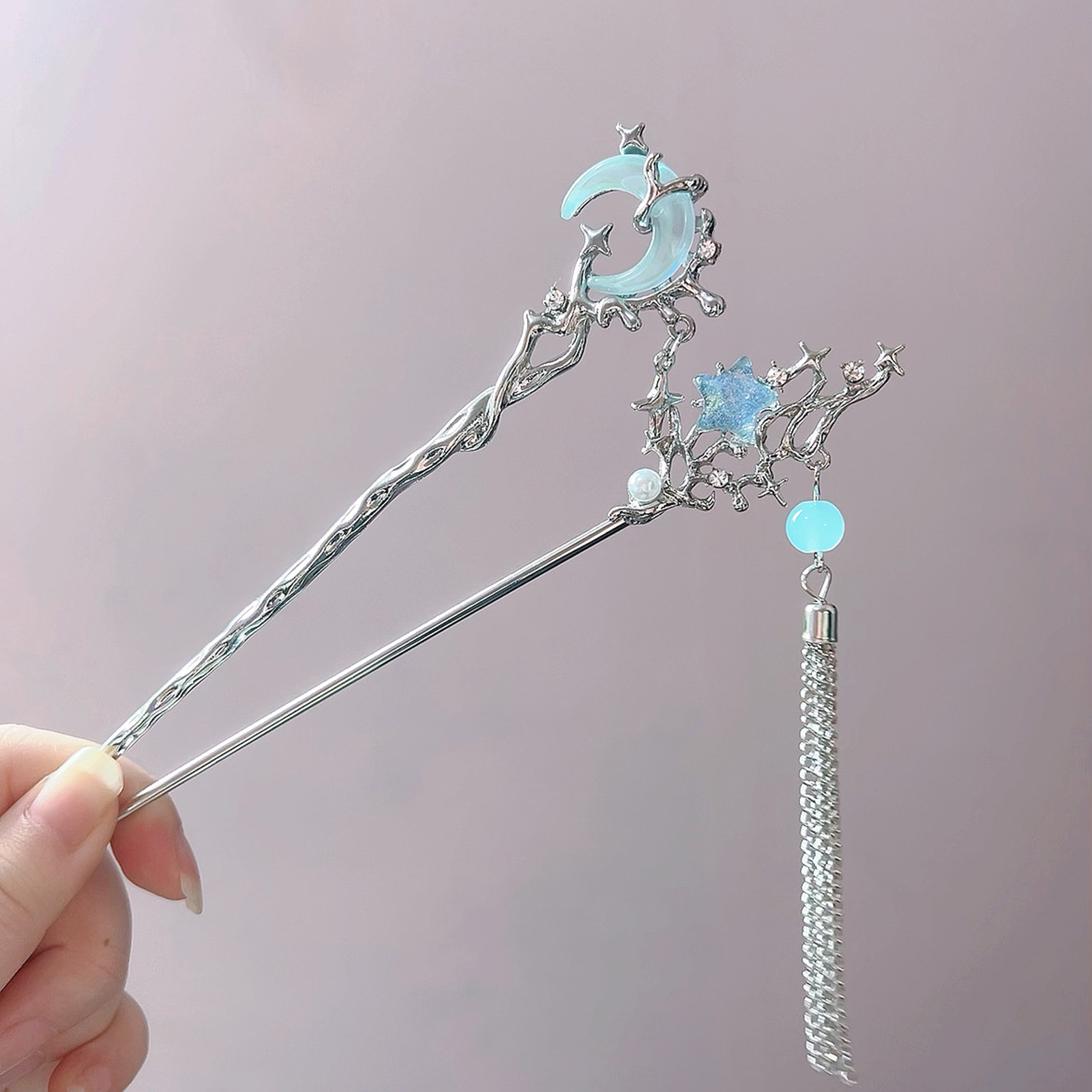 Hanbok Hair Pin - Moon Star Hairpins for Women Bridal