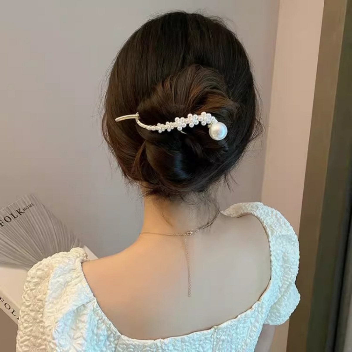 Elegant Glitter Pearl Hair Cli - đánh giá và giá Korean Girl Lifestyle