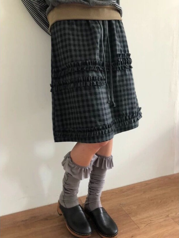 Retro College Girl Half Skirt  - đánh giá và giá Korean Girl Lifestyle
