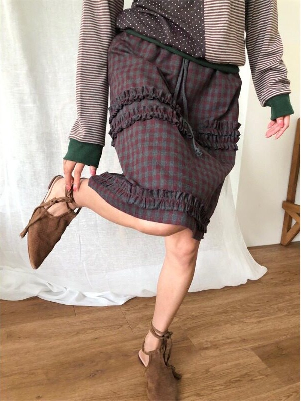 Retro College Girl Half Skirt  - đánh giá và giá Korean Girl Lifestyle