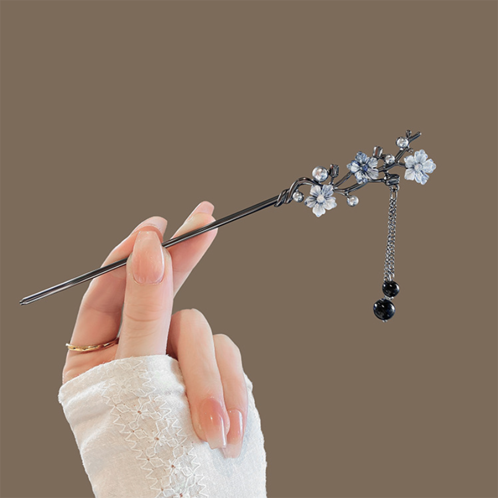 Modern Metal Hair Stick Ink Fl - đánh giá và giá Hanbok Hair Pin