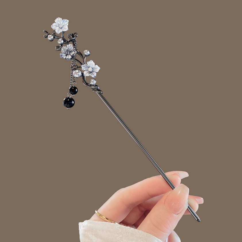 Modern Metal Hair Stick Ink Fl - đánh giá và giá Hanbok Hair Pin