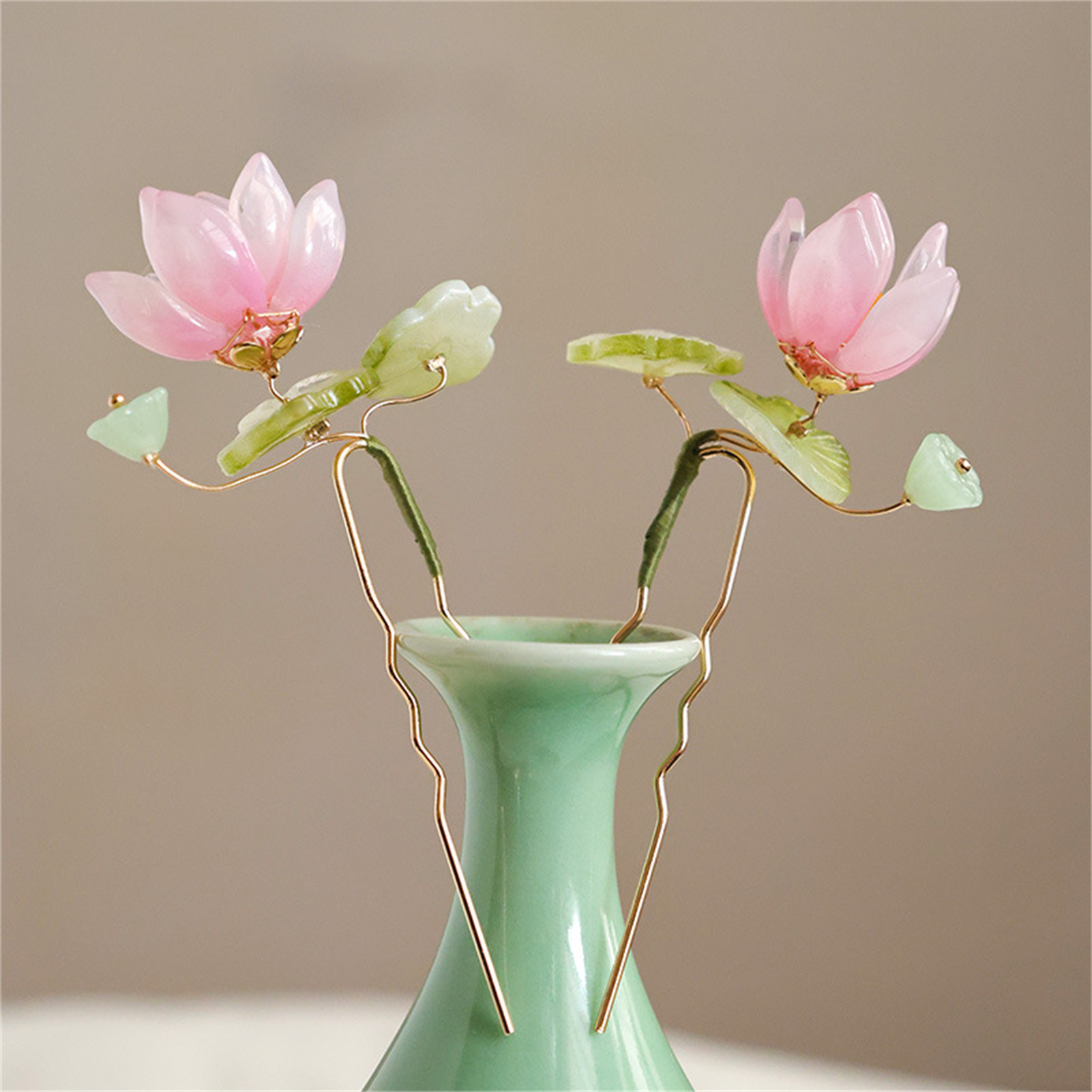 Flower Hairpin Lotus Glass Hai - đánh giá và giá Hanbok Hair Pin