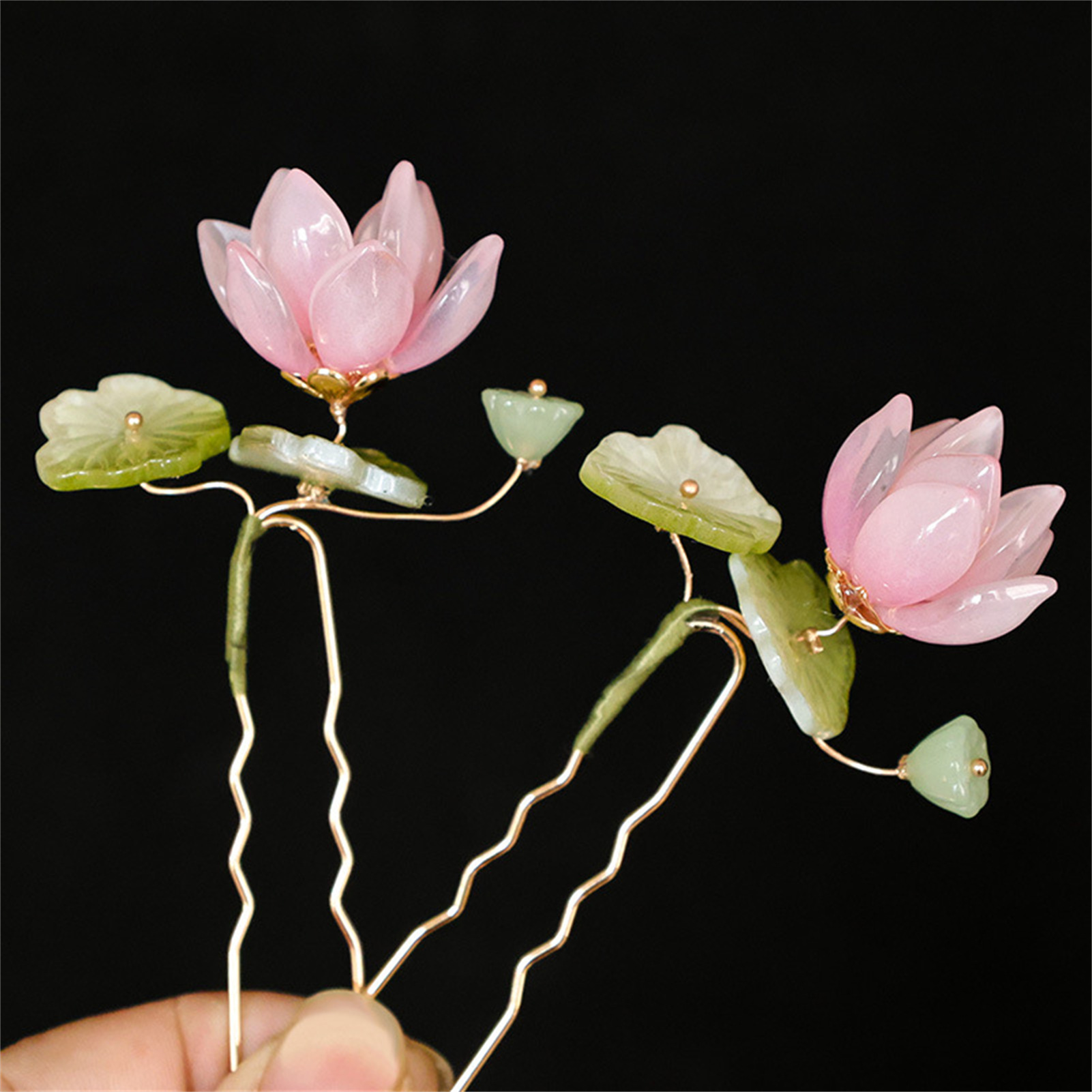 Flower Hairpin Lotus Glass Hai - đánh giá và giá Hanbok Hair Pin