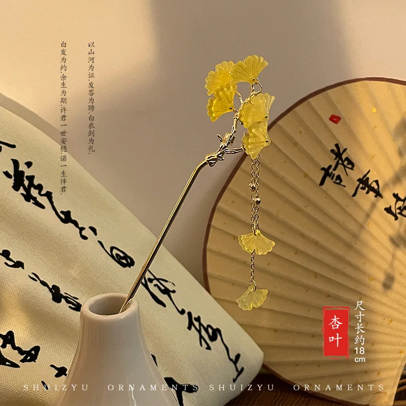 Ginkgo Leaf Hair Stick Yellow  - đánh giá và giá Hanbok Hair Pin